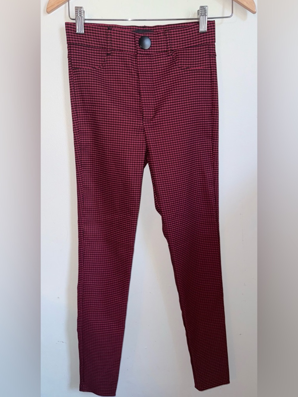 Zara High Elasticity Checkered Skinny Pants Leggings Size XS